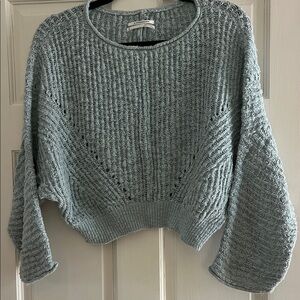 Anthropologie Textured Knit Sweater - Light blue/sea foam
